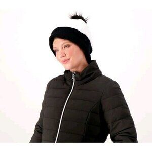 Arctic Expedition Quilted Pom Beanie White,S/M